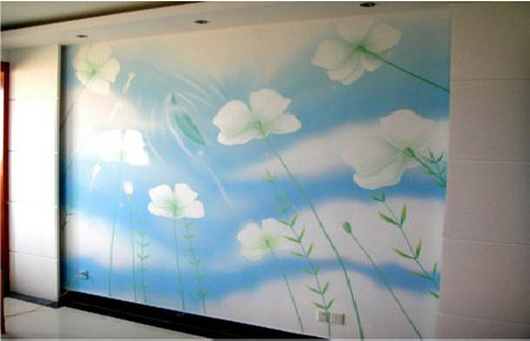 长葛画墙绘怎么画好白云的蓬松感?