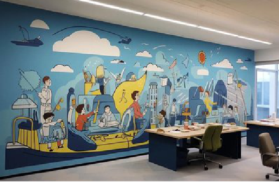 长葛办公室墙绘的特点。