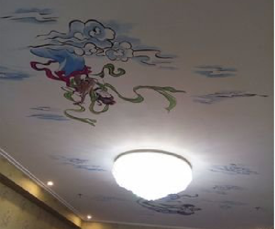 长葛如何快速绘制天花板上的手绘墙？