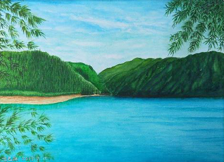 长葛在墙绘中，如何绘画绿水青山？